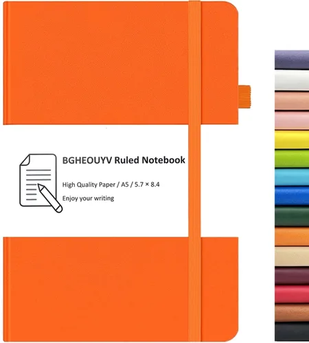 Vista 8 de Diario para cuaderno, cuaderno rayado con rayas universitarias A5, 160 páginas, diarios de tapa dura para escribir, cuadernos para el trabajo