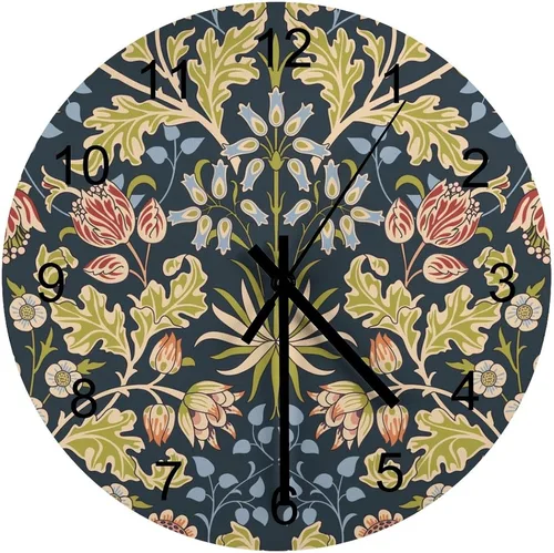 Vista 29 de Reloj de Pared de Flores Silencioso Sin Tictac Operado por Batería, Caricatura de los 70s Linda Flor Abstracta Pastel Margarita Reloj Floral