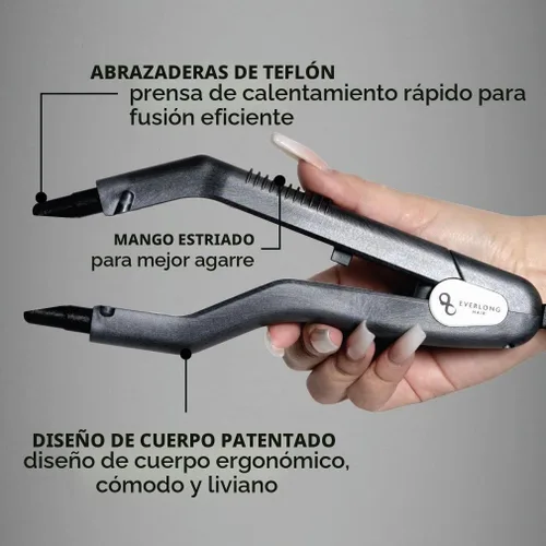 Vista 4 de everlong Hair - Herramienta de unión de fusión de cabello patentado de grado profesional, ergonómico, patentado, pegamento de queratina, conector