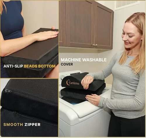 Vista 4 de Reposapiés para debajo del escritorio en el trabajo, reposapiés ergonómico para aliviar el dolor con fundas lavables, reposapiés antideslizante