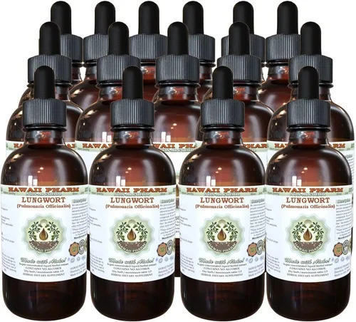 Vista 5 de Hawaii Pharm Lungwort Extracto líquido sin alcohol, grado profesional, pulmonaria lote pequeño (Pulmonaria officinalis), glicerita de hoja seca, 32