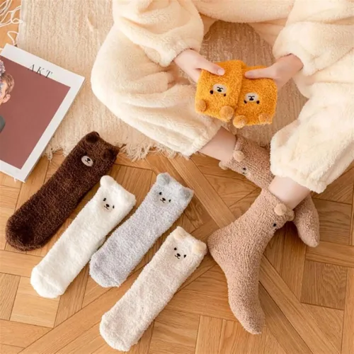Vista 2 de TRENIS Women Socks Winter Cute Socks Female Autumn Thickened Warm Home Floor Sleep