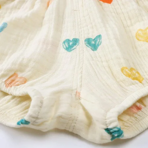 Vista 6 de MYGBCPJS - Conjunto de 3 shorts sueltos de algodón de lino para bebés, shorts holgados