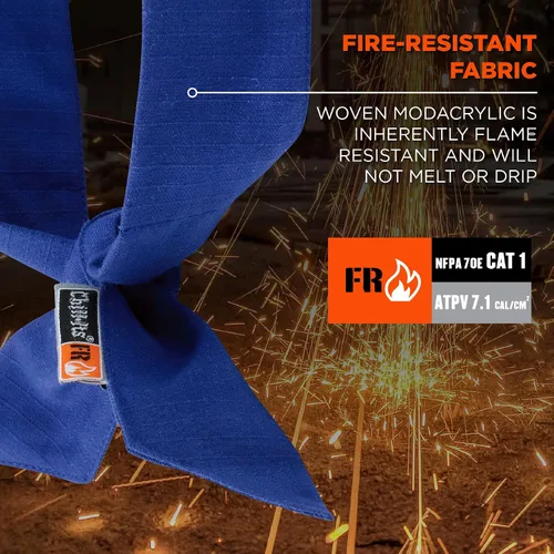Vista 3 de Ergodyne Chill Its 6700FR, bandana de enfriamiento, resistente al fuego, cristales de polímero evaporativo para alivio de enfriamiento, lazo