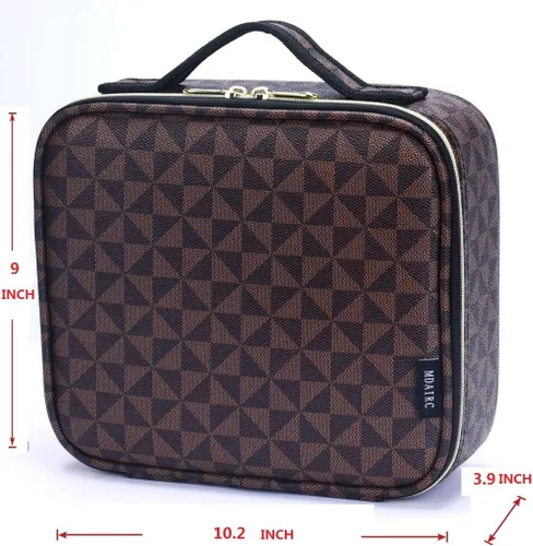 Vista 3 de Estuche de maquillaje de viaje, estuche organizador de cosméticos de maquillaje, bolsa de almacenamiento portátil para artistas con divisores