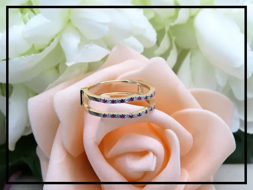Vista 3 de Dazzlingrock Collection Round Alternate Gemstone & White Diamond Wedding Enhancer Guard Ring for Her in Gold