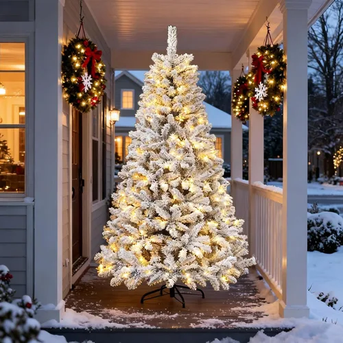 Vista 14 de Northroad Árbol de Navidad artificial preiluminado de 4 pies, árbol de Navidad preiluminado con 450 puntas de ramas y 100 luces con certificación UL