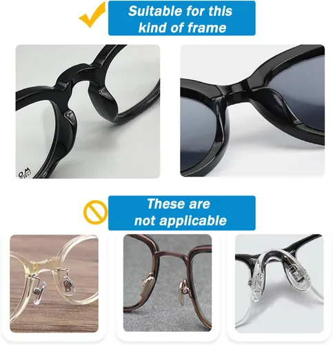 Vista 6 de Almohadillas de nariz autoadhesivas con cojín de aire, 10 pares de silicona antideslizantes para bolsas de aire para lentes de sol, negro, L