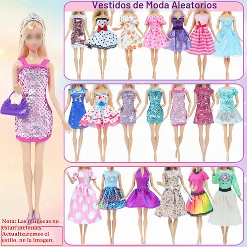 Vista 4 de Juego de 65 piezas de ropa y accesorios para muñecas Ropa de muñeca