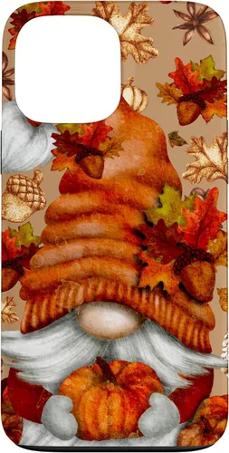 Vista 24 de Brown Fall Themed Gnome Pumpkin Cute Pattern Autumn Leaves Case for iPhone 16