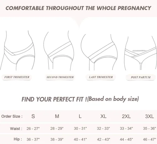 Vista 6 de INNERSY Bragas de maternidad de algodón para mujer, talla grande, ropa interior de embarazo multipack