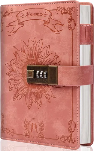 Vista 11 de Diario de bloqueo para mujer, diario vintage con cerradura personal, recargable, diario de bloqueo de cuero, cuaderno de escritura B6 para niñas