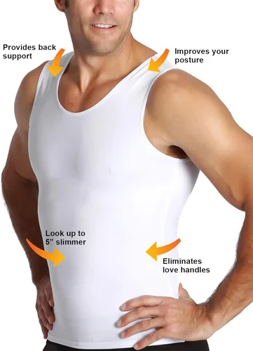 Vista 5 de Insta Slim musculosa de compresión muscular (Int) para hombre