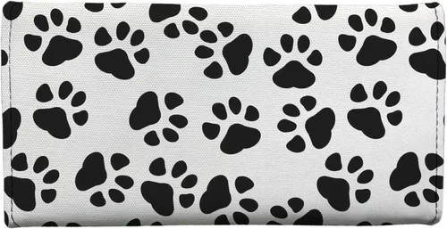 Vista 2 de Binienty Billeteras delgadas de cuero triple para mujeres y damas, tarjetero para llevar a cabo el viaje, Patas de perro