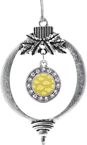 Vista 40 de Inspired Silver - Adorno con dije de cara de carlino - Adornos navideños de círculo de plata con joyas de circonita cúbica