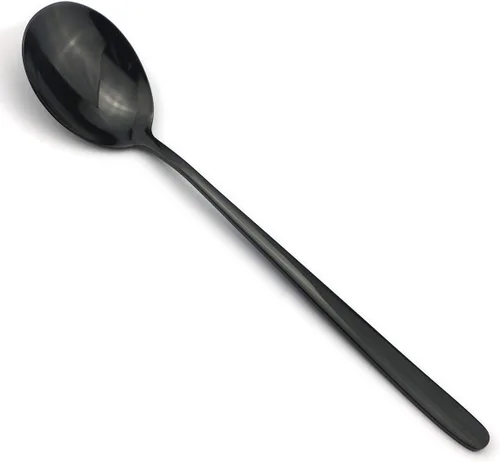Vista 7 de Mirror Poblished - Juego de cubiertos negros de 5 piezas de acero inoxidable para 1, juego de cubiertos de acabado satinado para el hogar