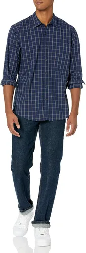 Vista 5 de Tienda Essentials Mens Regular-Fit Long-Sleeve Casual Poplin Shirt