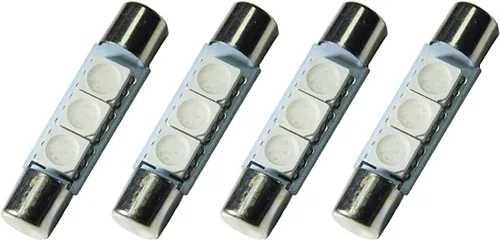 Vista 8 de PA 10 luces LED 5050 3SMD Fusible Festoon Bombilla de cúpula interior y luz de espejo de tocador para interior de automóvil (1.142 in, blanco)