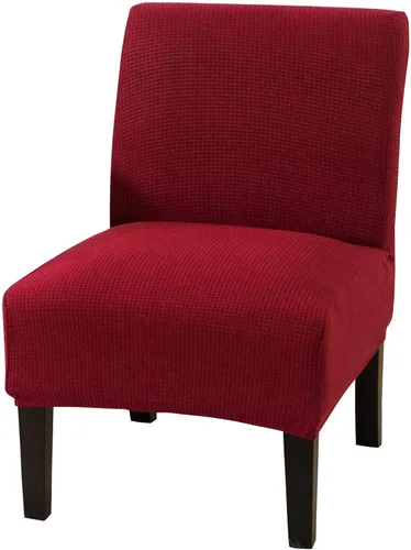 Vista 17 de JIAN YA NA Funda para silla decorativa sin brazos, funda elástica para silla sin brazos, fundas de terciopelo para sillas sin brazos, fundas Beige