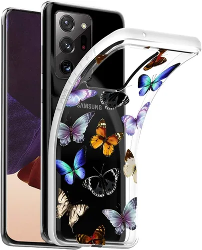 Vista 2 de Funda para Galaxy Note 20 Ultra 5G, para Samsung Note 20 Ultra Linda, funda transparente flexible de TPU de goma suave de silicona para Samsung