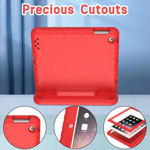 Vista 6 de AVAWO Apple iPad 2 3 4 fundas para niños, Rojo