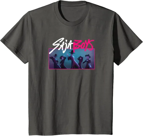 Vista 40 de Camiseta Oficial de KPop Demon Hunters Saja para Niños Negro