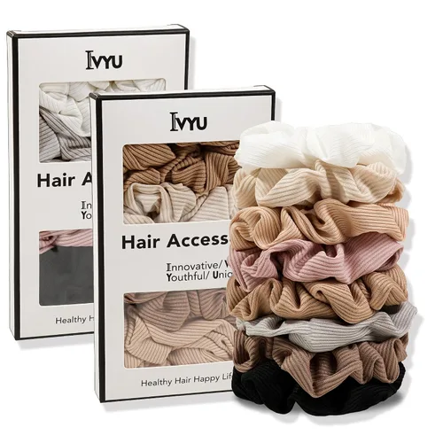 Vista 21 de Lazos pequeños para el cabello para mujer, para cabello grueso o fino, sin arrugas, soporte para cola de caballo sin dañar tu cabello 10 suave