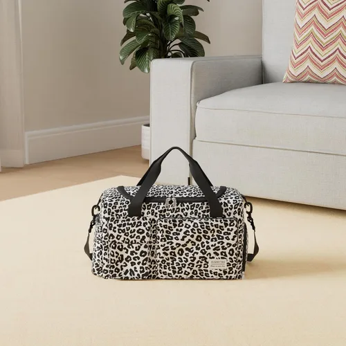Vista 341 de Pequeña bolsa de gimnasio para mujer, bolsa de viaje con compartimento para zapatos