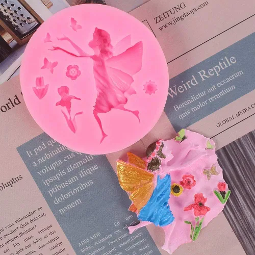 Vista 5 de Juego de 3 moldes de silicona para decorar cupcakes, arcilla polimérica, manualidades, resina epoxi, fabricación de joyas