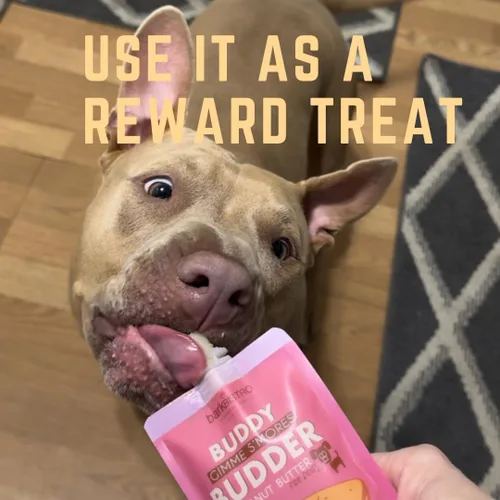 Vista 7 de BUDDY BUDDER Gimme S'Mores, mantequilla de maní 100% natural para perros, golosinas saludables para perros de mantequilla de maní, cosas en juguete