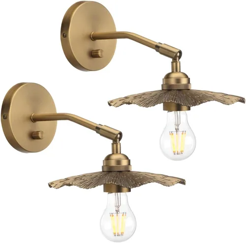 Vista 9 de Pathson Aplique de pared regulable con acabado de latón de metal, ángulo de iluminación ajustable, iluminación de tocador de pared de baño, lámpara