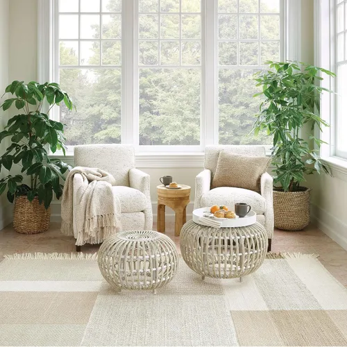 Vista 2 de Pine Cone Hill Boucle - Manta natural sólida, 50 x 70 pulgadas Beige