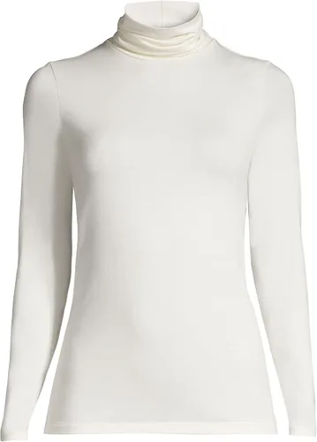 Vista 3 de Lands' End - Suéter ajustado, ligero, de cuello alto y manga larga para mujer