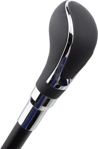 Vista 5 de Black Leather Silver Walking Cane Fashion Decorative Walking Stick Gentleman Elegant Cosplay Cane Crosier 94cm