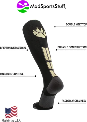 Vista 3 de MadSportsStuff Wild Paw Over the Calf Socks (multiple colors)