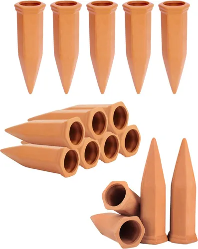Vista 9 de vensovo - Estacas de riego automático de terracota - 24 piezas de dispositivos de riego para plantas en macetas, estacas de riego automático