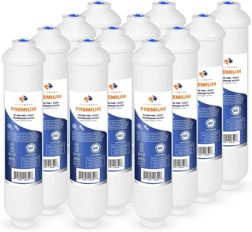Vista 17 de Aquaboon Filtro de agua de carbón activado T33 - Filtro de agua en línea para refrigerador se adapta a línea de agua de 1/4 - Filtro para máquina