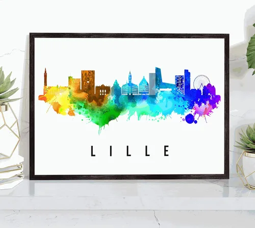 Vista 26 de Póster de Amsterdam Skyline Netherlands, pintura de paisaje urbano e impresión de monumentos, decoración para el hogar, oficina, 12 x 18 pulgadas