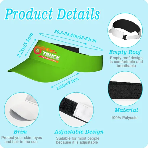 Vista 4 de Custom Visor Hat for Men Women Personalized Design Your Own Text Logo Adjustable Sport Baseball Cap