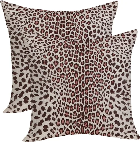 Vista 57 de Fundas de Almohada de Antílope 16x16 Paquete de 2, Fundas de Almohada Decorativas con Estampado de Piel de Animal Azul Marino, Fundas de Almohada