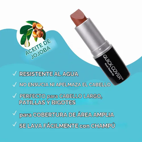 Vista 4 de RED by Kiss - Barra de retoque de raíz de cobertura rápida, resistente al agua, corrector temporal de cabello gris con cepillo para raíces y barba