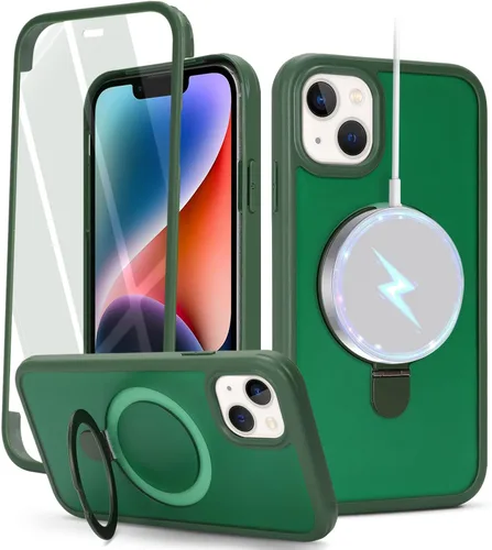 Vista 13 de Cavor Funda para iPhone 13 e iPhone 14, Compatible con Magsafe, Funda para iPhone 14 con Protector de Pantalla, Soporte Funda Protectora Magnética