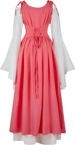 Vista 3 de Zhitunemi Renaissance Costumes for Women Dress Fairy Gothic Gown Chemise Peasant Dress Medieval Costume