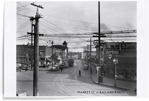 Vista 9 de Lantern Press Ballard Avenue and Market Street in Seattle, WA Photograph, 8x12 Inch Art Print Wall Decor