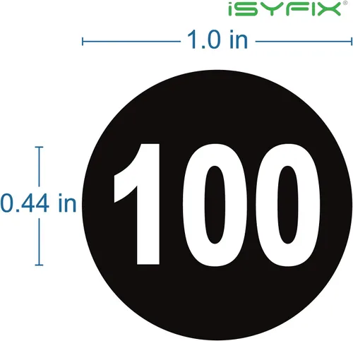 Vista 2 de iSYFIX Calcomanías negras de números consecutivos – 1 a 100, 1 pulgada, 1 juego – Vinilo autoadhesivo de alta calidad, ideal para inventario