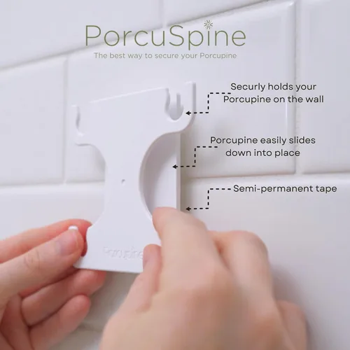 Vista 3 de Porcupine Recogedor de Pelo de Ducha para Pared, Diseño Moderno de Silicona Recoge y Oculta el Pelo Mojado en el Baño, Previene Desagües Obstruidos