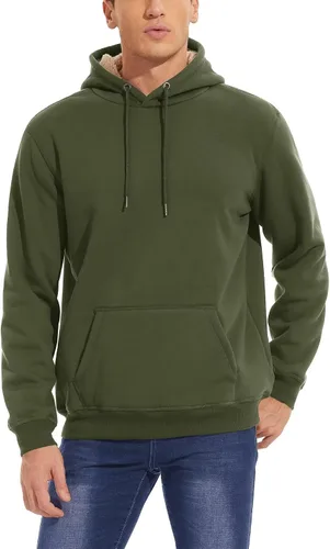 Vista 2 de MAGCOMSEN Sudadera con capucha de forro polar Sherpa para hombre
