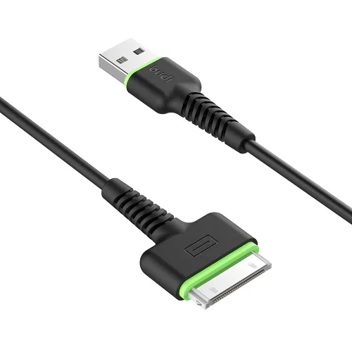 Vista 2 de BUDI Cargador para iPhone 4S - Cable de sincronización de 30 pines para iPhone 4/4S/3G/3GS, iPad 1/2/3, iPod Touch y Nano - Negro