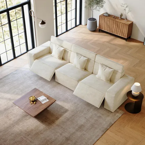 Vista 23 de Sofá eléctrico de 85 pulgadas, sofás modulares para sala de estar, moderno sofá biplaza reclinable grande, cómodo sofá nube de terciopelo