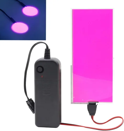 Vista 11 de Hojas de luz LED brillantes con ojos, panel EL electroluminiscente de 10 * 10 cm, lámina de luz para decoración, lámpara de hoja con inversor